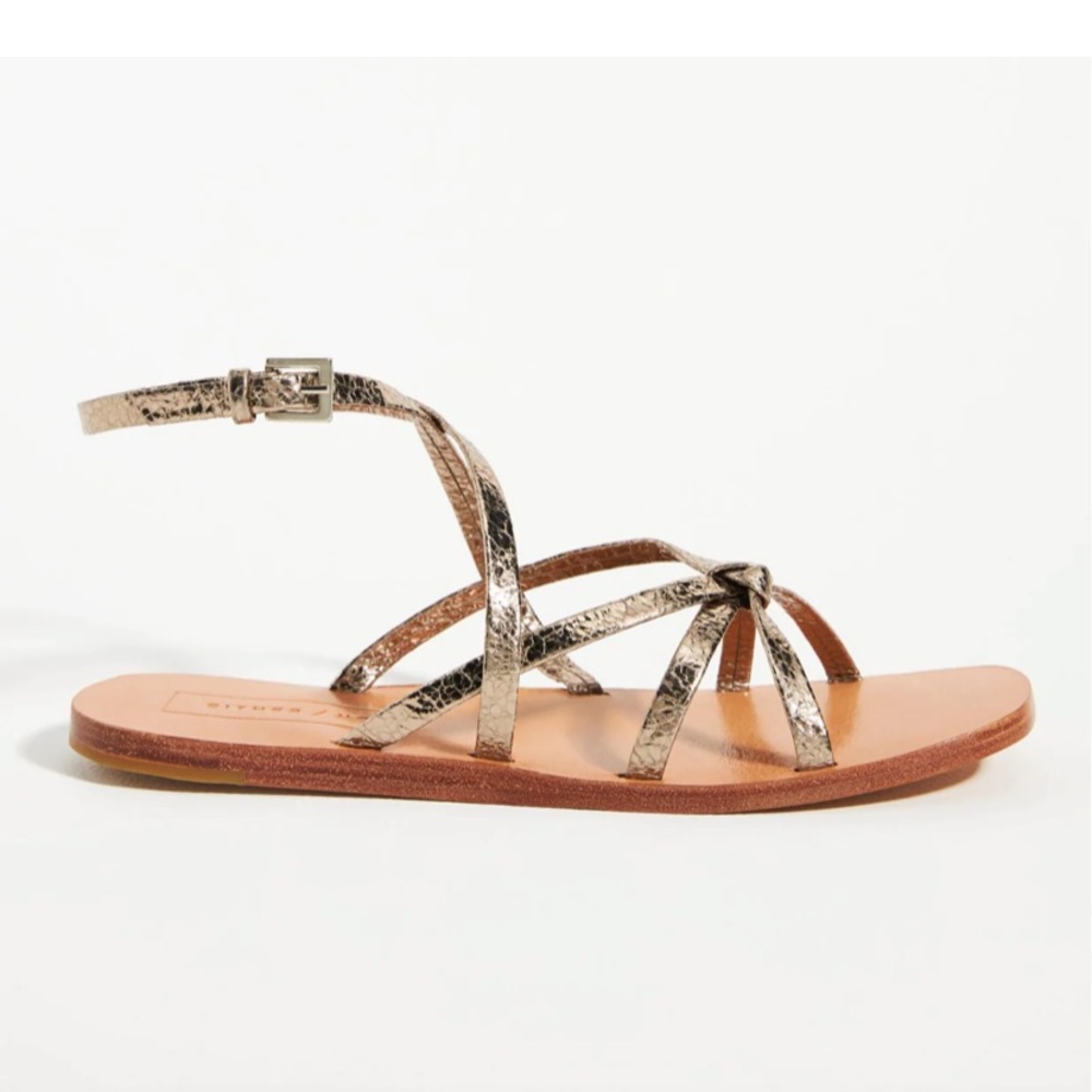 Either/Or ‘The Dress Sandal’ in champagne leather Size 8 NWB